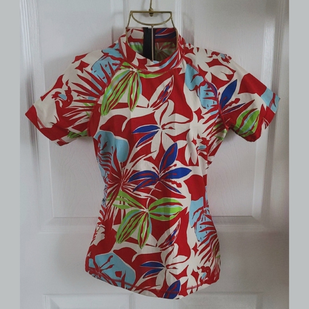 J.Crew Hawaiian Print Rash Guard